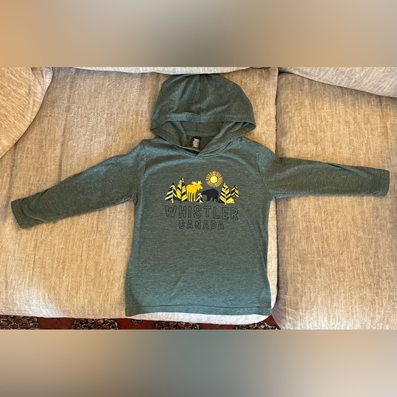 Whistler Mountain Canada Kids Bear & Moose Grey Hooded Long-Sleeve Tee - Picture 3 of 9